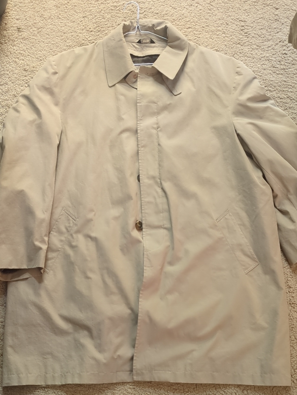 Jos. A. Bank Light Beige Single-Breasted Trench Coat